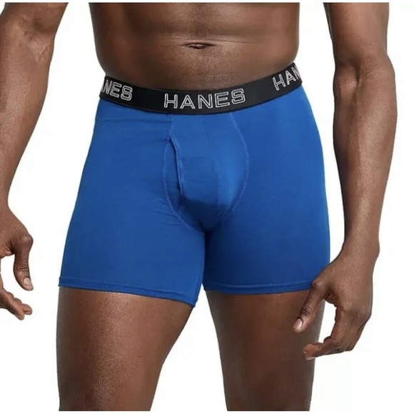 Hanes Men's 4 Pack Total Support Pouch Boxer Brief Size XL Blue Grey Black - Picture 3 of 6